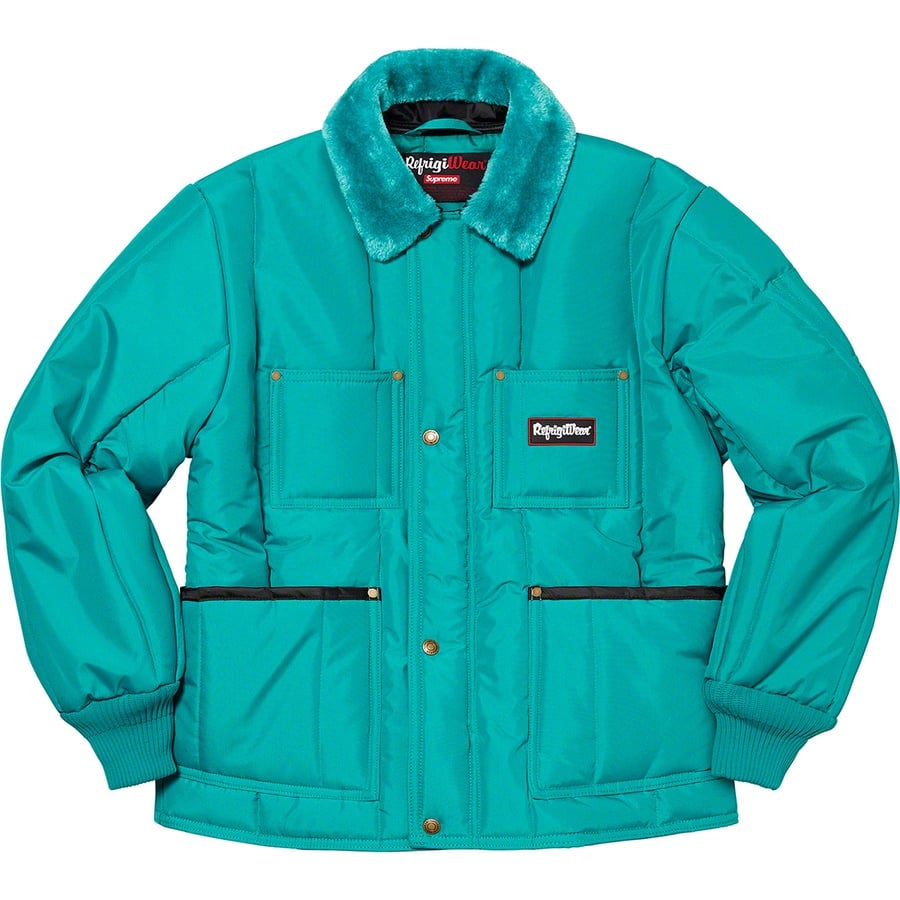 Details on Supreme RefrigiWear Insulated Iron-Tuff Jacket Bright Teal from fall winter
                                                    2020 (Price is $188)