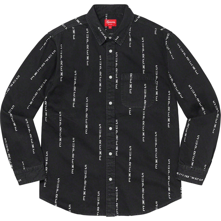 Details on Logo Stripe Jacquard Denim Shirt Black from fall winter
                                                    2020 (Price is $148)