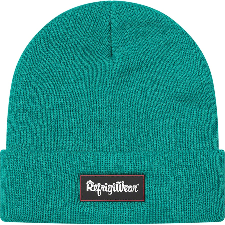 Details on Supreme RefrigiWear Beanie Bright Teal from fall winter 2020 (Price is $36)