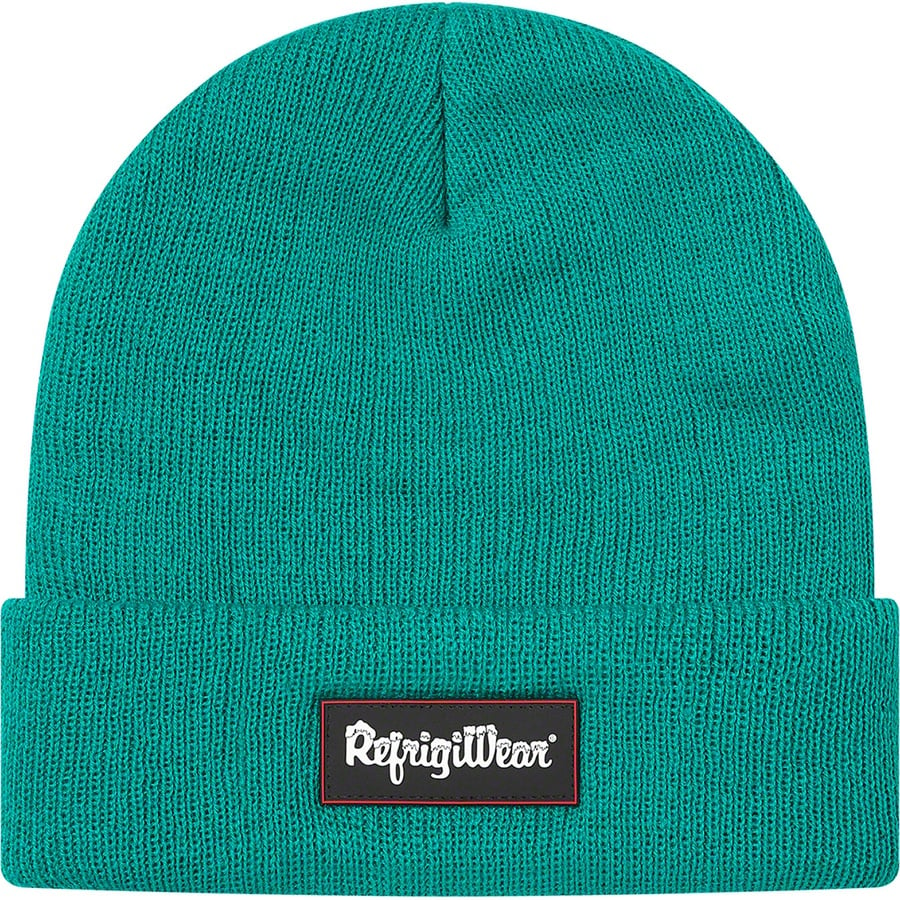 Details on Supreme RefrigiWear Beanie Bright Teal from fall winter
                                                    2020 (Price is $36)