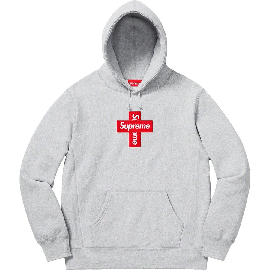 Details on Cross Box Logo Hooded Sweatshirt Heather Grey from fall winter
                                                    2020 (Price is $168)