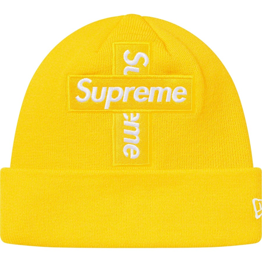 Details on New Era Cross Box Logo Beanie Lemon from fall winter
                                                    2020 (Price is $38)