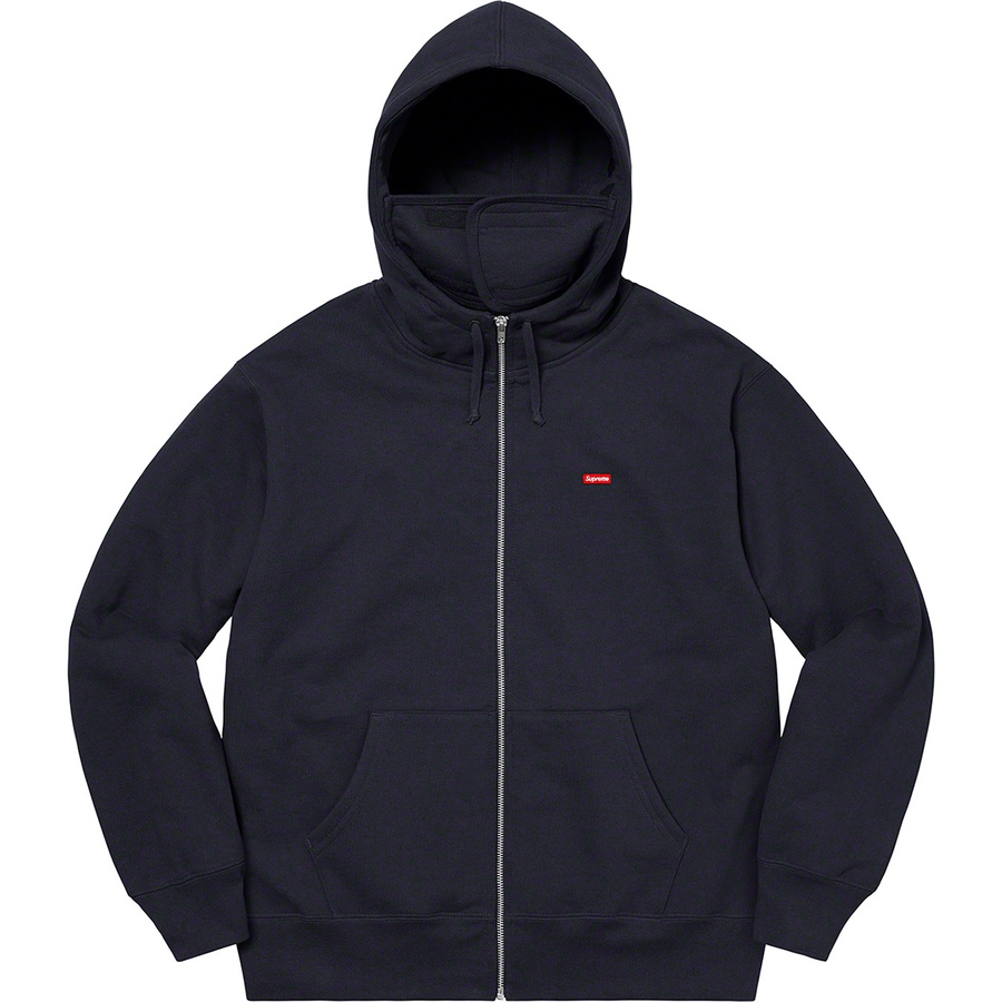 Details on Small Box Facemask Zip Up Hooded Sweatshirt Navy from fall winter 2020 (Price is $168)