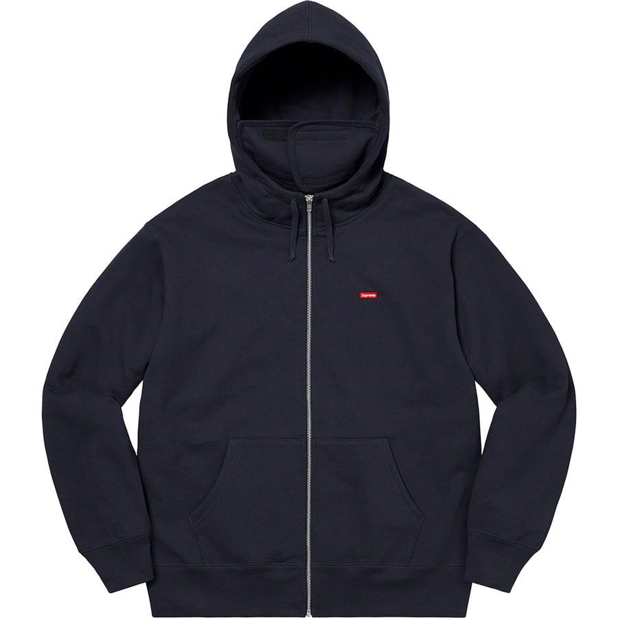 Details on Small Box Facemask Zip Up Hooded Sweatshirt Navy from fall winter
                                                    2020 (Price is $168)