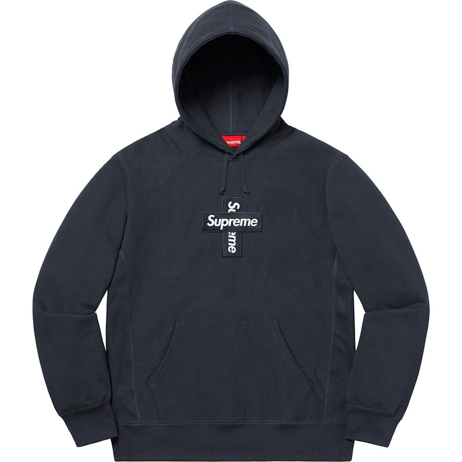 Details on Cross Box Logo Hooded Sweatshirt Navy from fall winter
                                                    2020 (Price is $168)