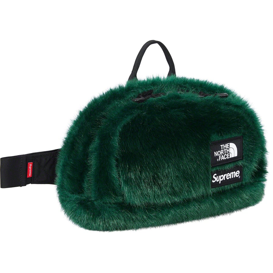 Details on Supreme The North Face Faux Fur Waist Bag Green from fall winter
                                                    2020 (Price is $110)