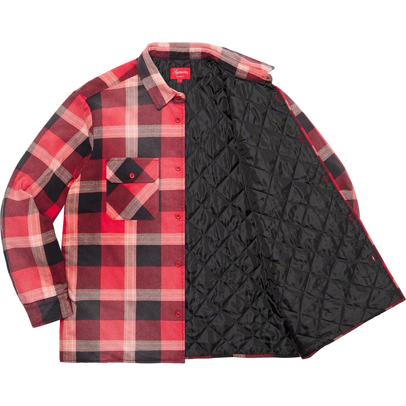 supreme quilted flannel shirt