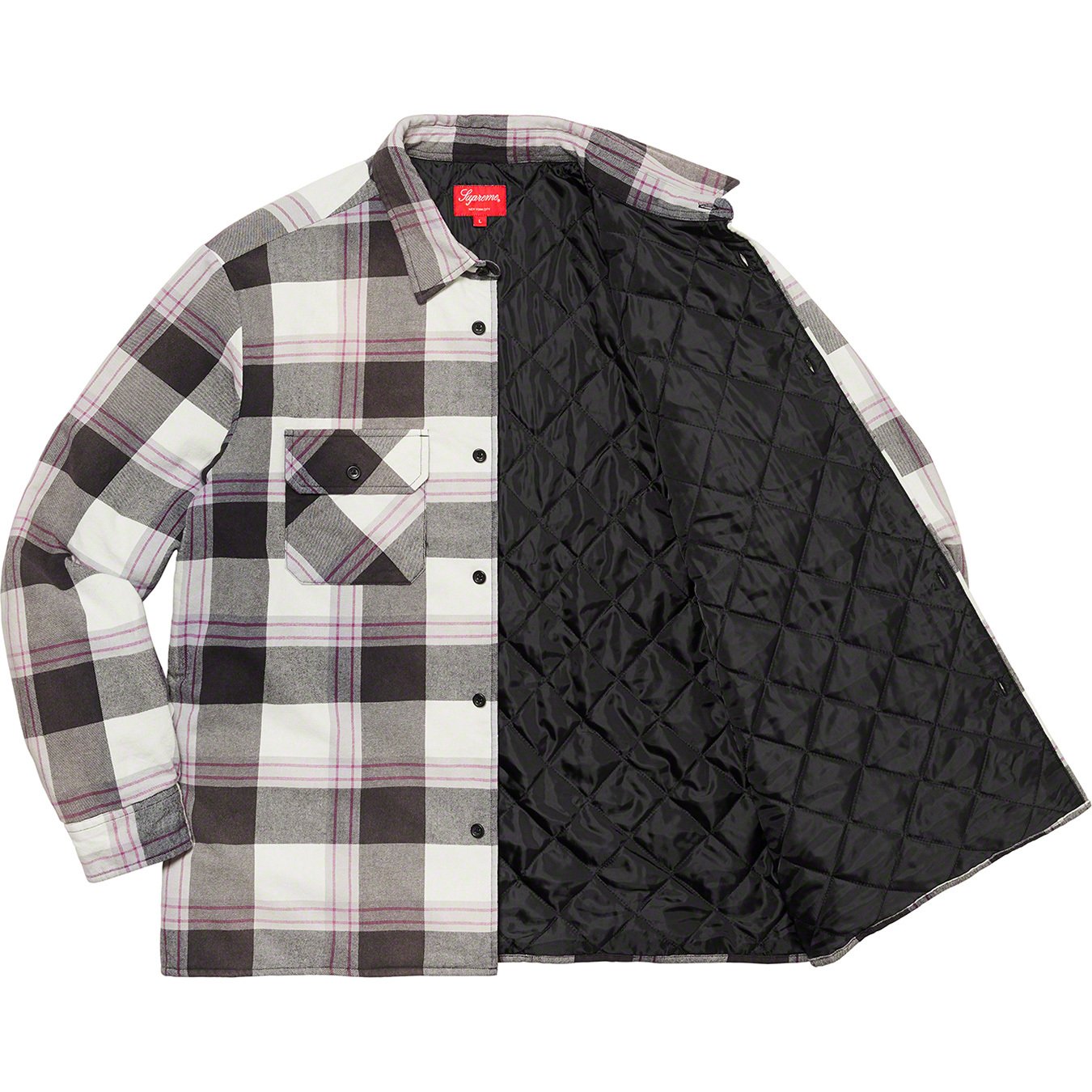 Supreme Quilted Flannel Shirt Teal L