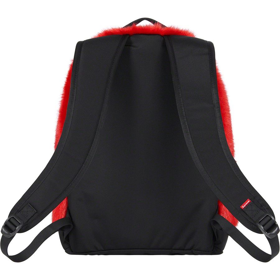 Details on Supreme The North Face Faux Fur Backpack Red from fall winter 2020 (Price is $198)