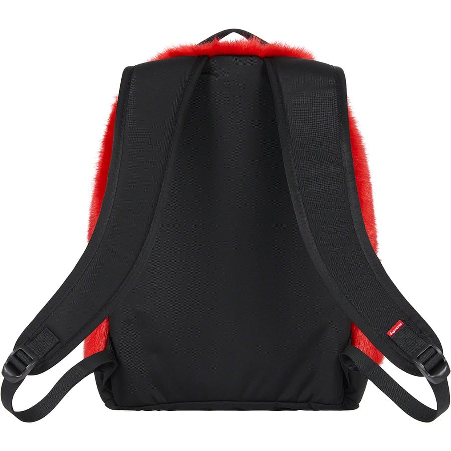 Details on Supreme The North Face Faux Fur Backpack Red from fall winter
                                                    2020 (Price is $198)