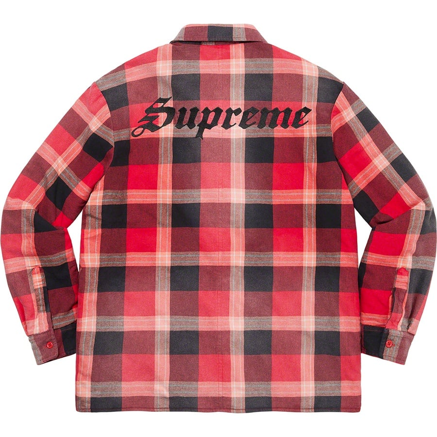 Details on Quilted Flannel Shirt Red from fall winter 2020 (Price is $148)