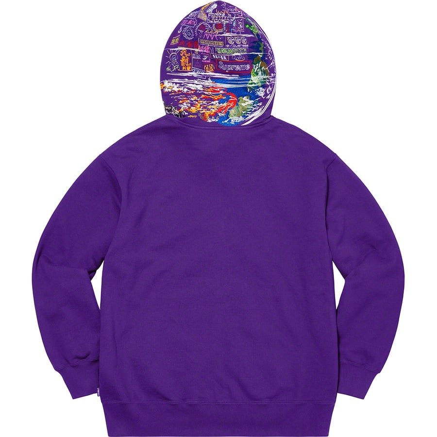 Details on Globe Zip Up Hooded Sweatshirt Purple from fall winter
                                                    2020 (Price is $168)