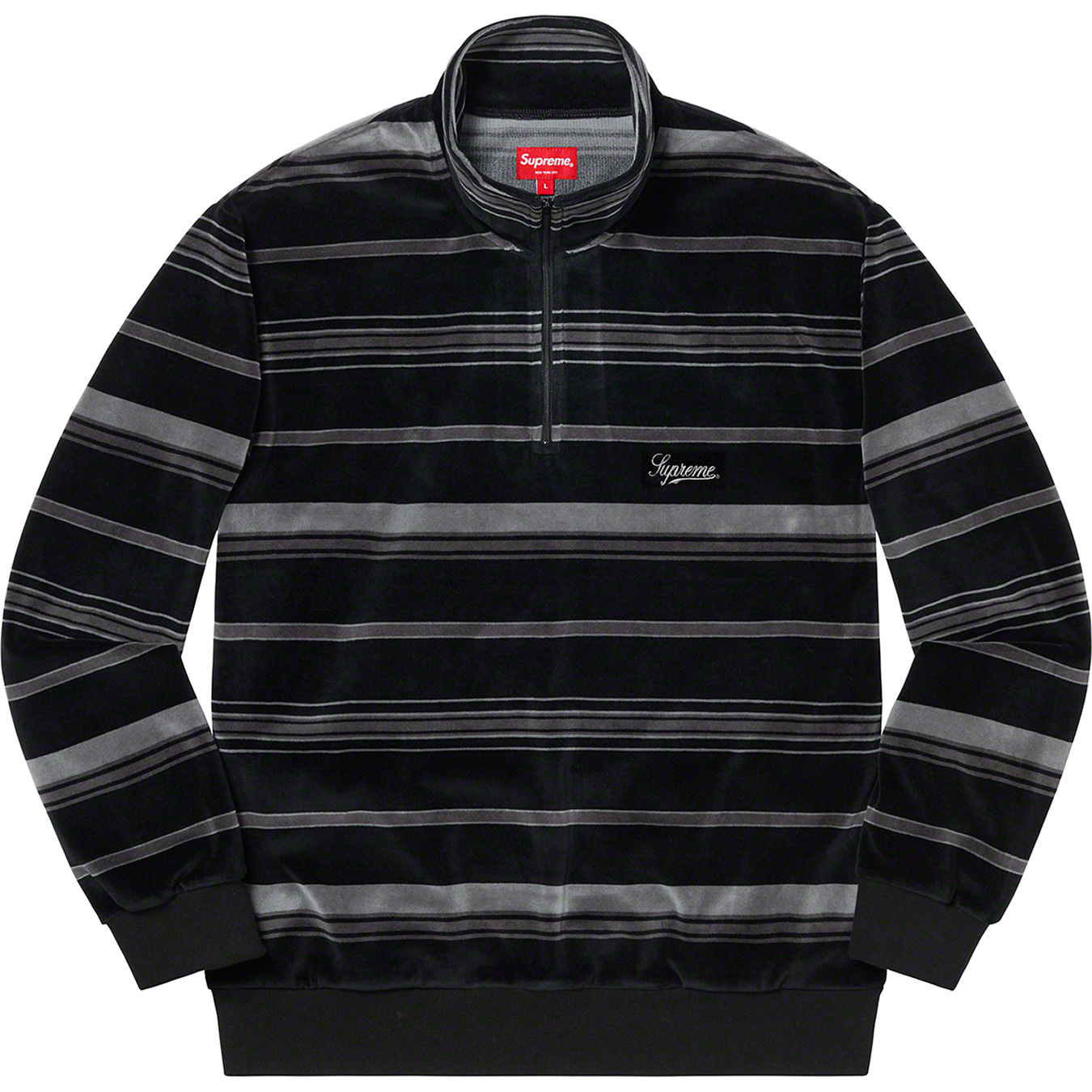 Stripe Velour Half Zip Pullover - fall winter 2020 - Supreme