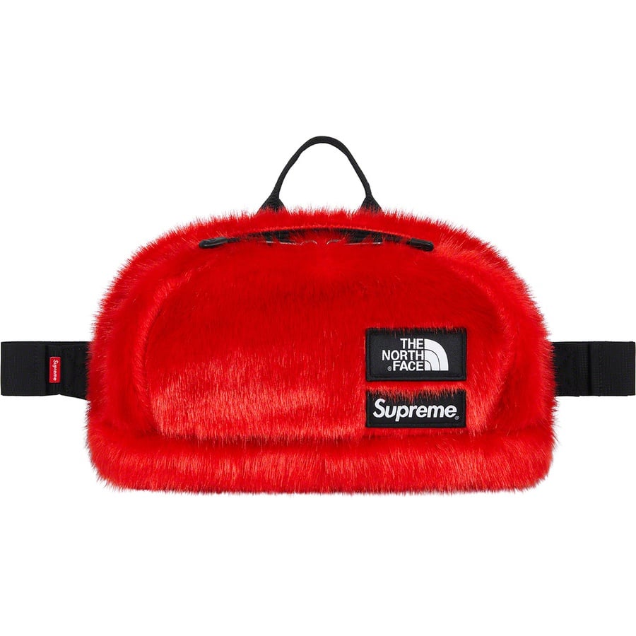Details on Supreme The North Face Faux Fur Waist Bag Red from fall winter
                                                    2020 (Price is $110)
