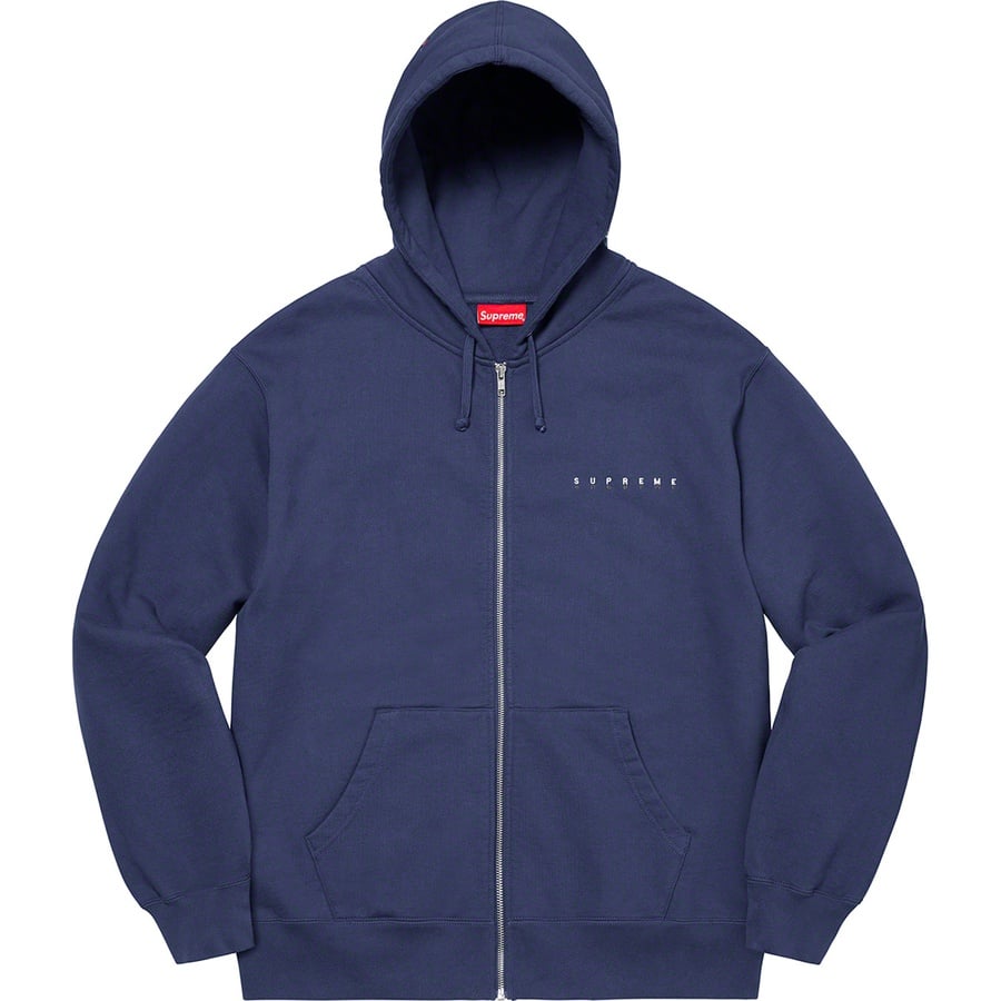 Details on Globe Zip Up Hooded Sweatshirt Navy from fall winter
                                                    2020 (Price is $168)