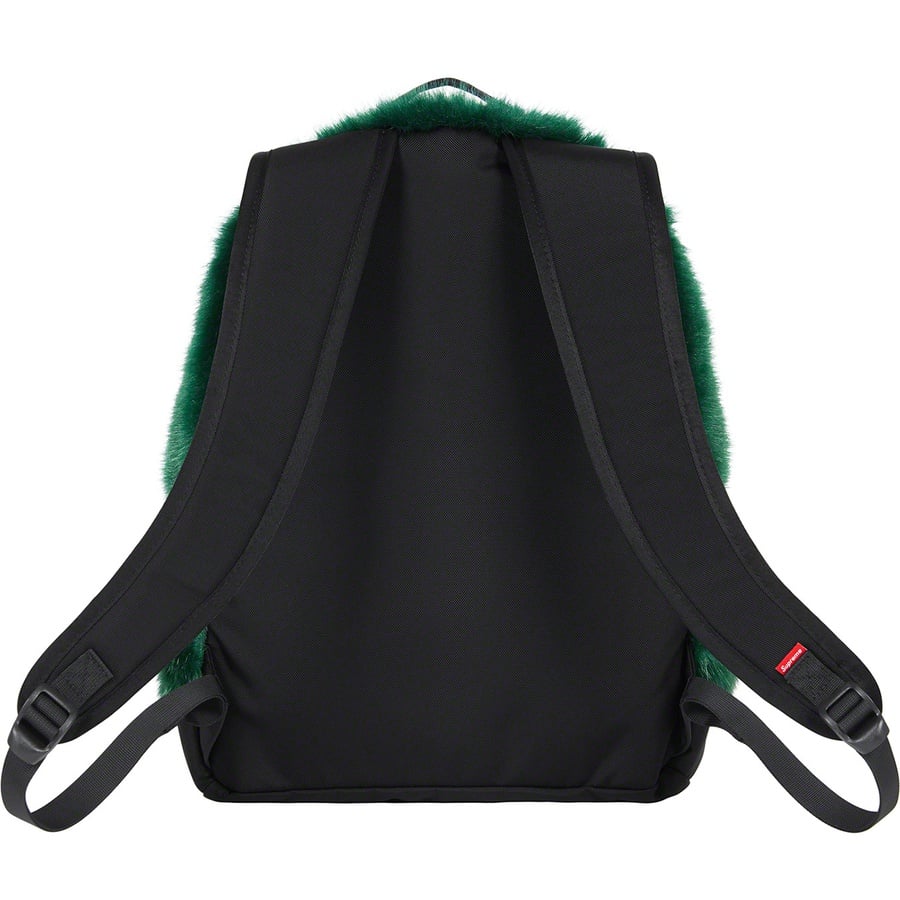 Details on Supreme The North Face Faux Fur Backpack Green from fall winter 2020 (Price is $198)
