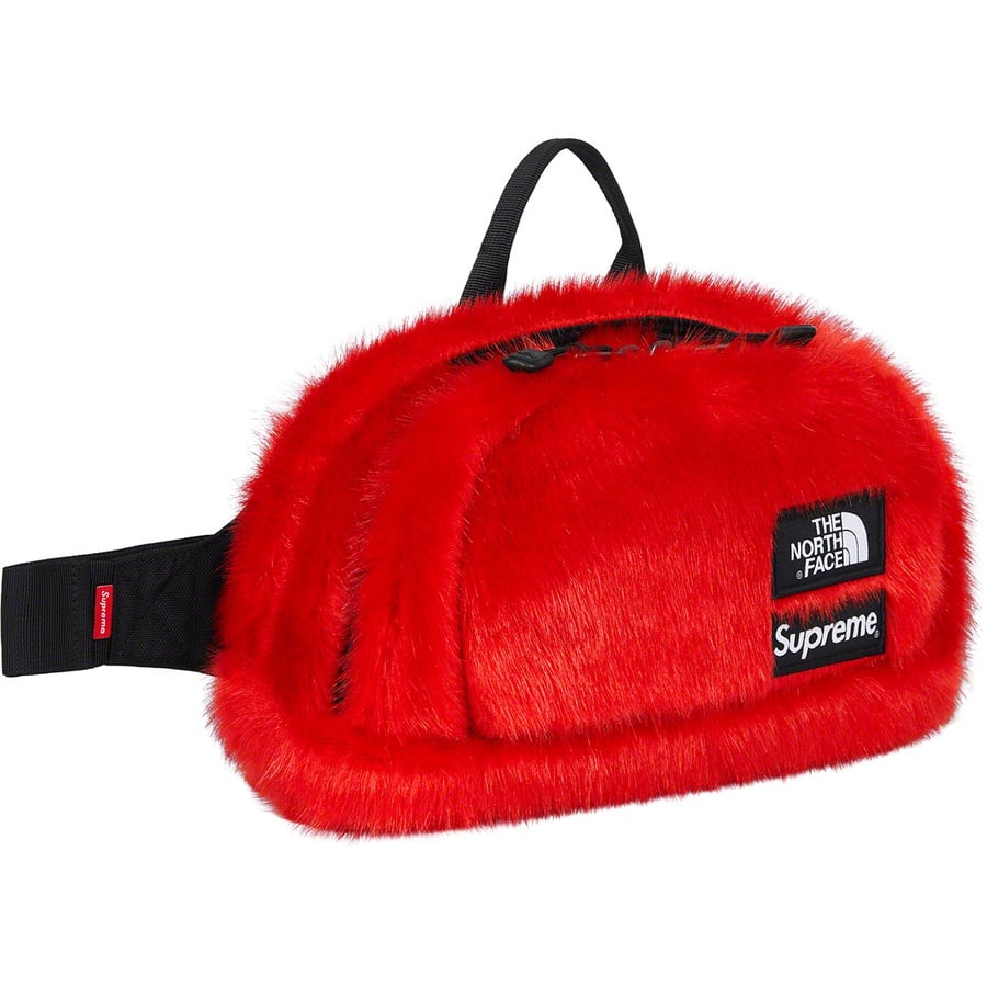 Details on Supreme The North Face Faux Fur Waist Bag Red from fall winter
                                                    2020 (Price is $110)