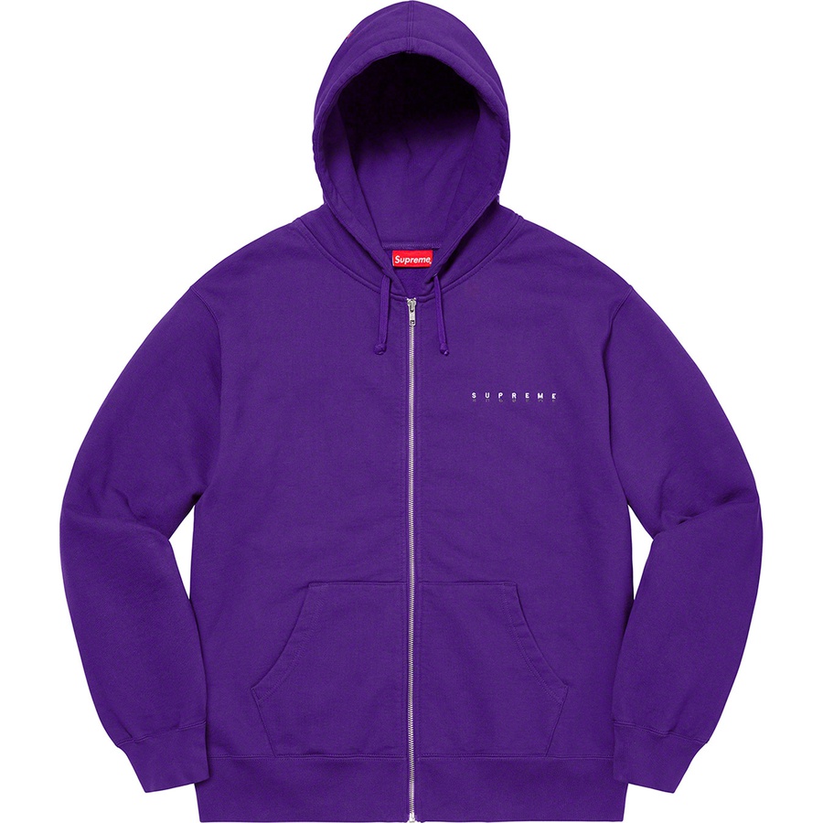 Details on Globe Zip Up Hooded Sweatshirt Purple from fall winter 2020 (Price is $168)