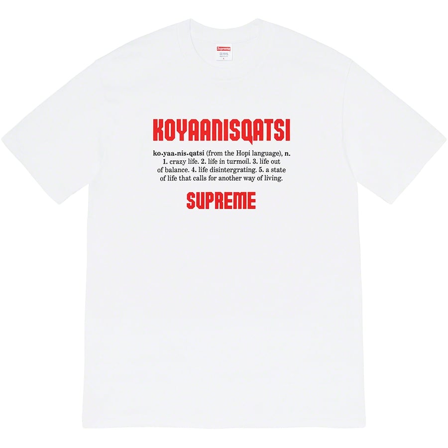 Supreme Koyaanisqatsi Tee releasing on Week 17 for fall winter 2020