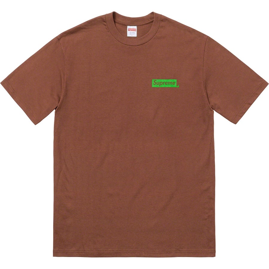 Details on No More Shit Tee Brown from fall winter
                                                    2020 (Price is $38)