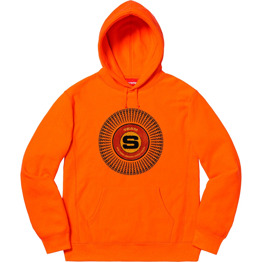 Details on Chenille Appliqué Hooded Sweatshirt Orange from fall winter
                                                    2020 (Price is $168)