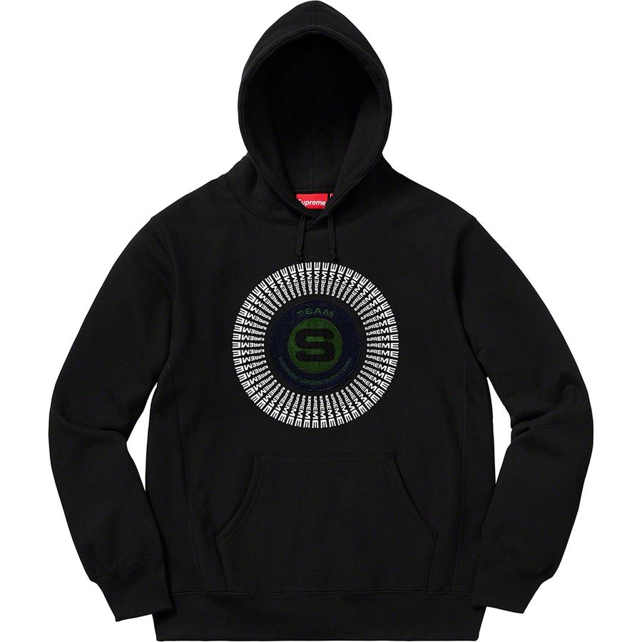 Details on Chenille Appliqué Hooded Sweatshirt Black from fall winter
                                                    2020 (Price is $168)