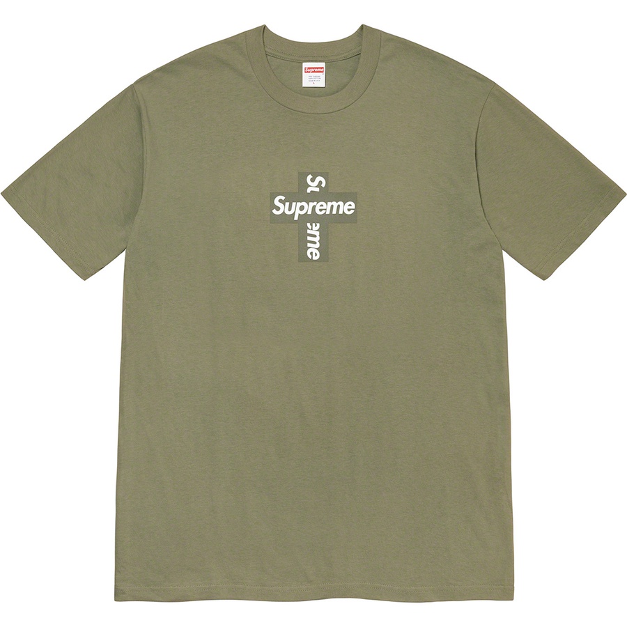 Details on Cross Box Logo Tee Light Olive from fall winter
                                                    2020 (Price is $38)