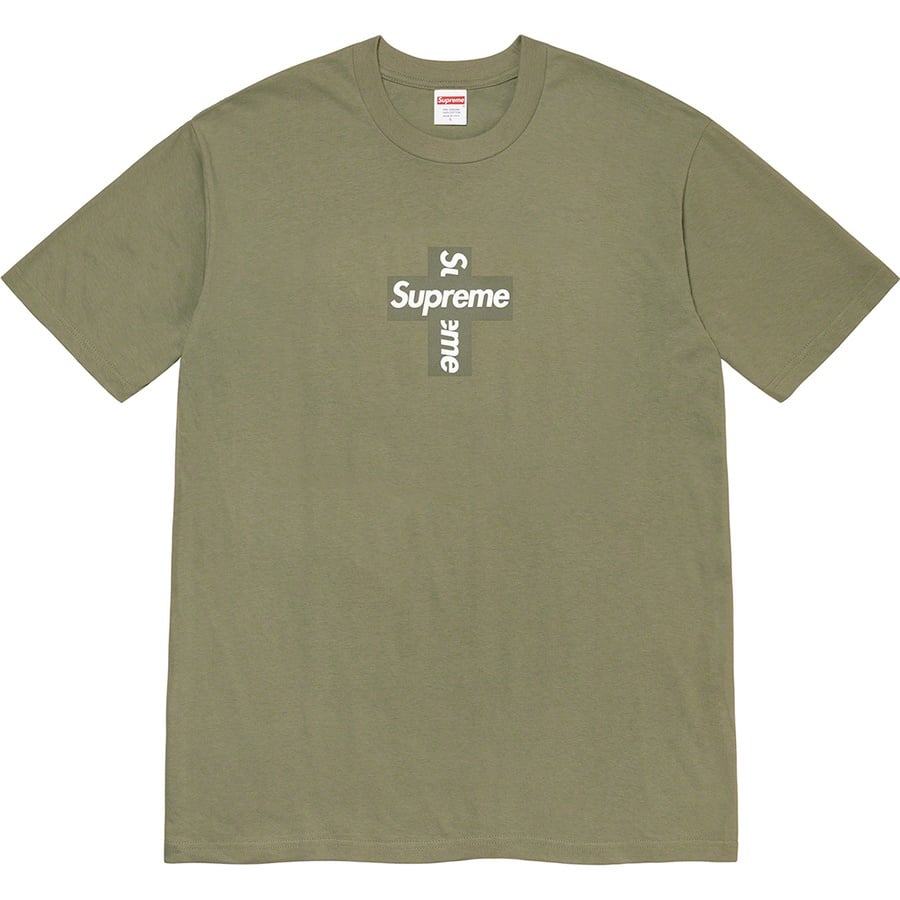 Details on Cross Box Logo Tee Light Olive from fall winter
                                                    2020 (Price is $38)