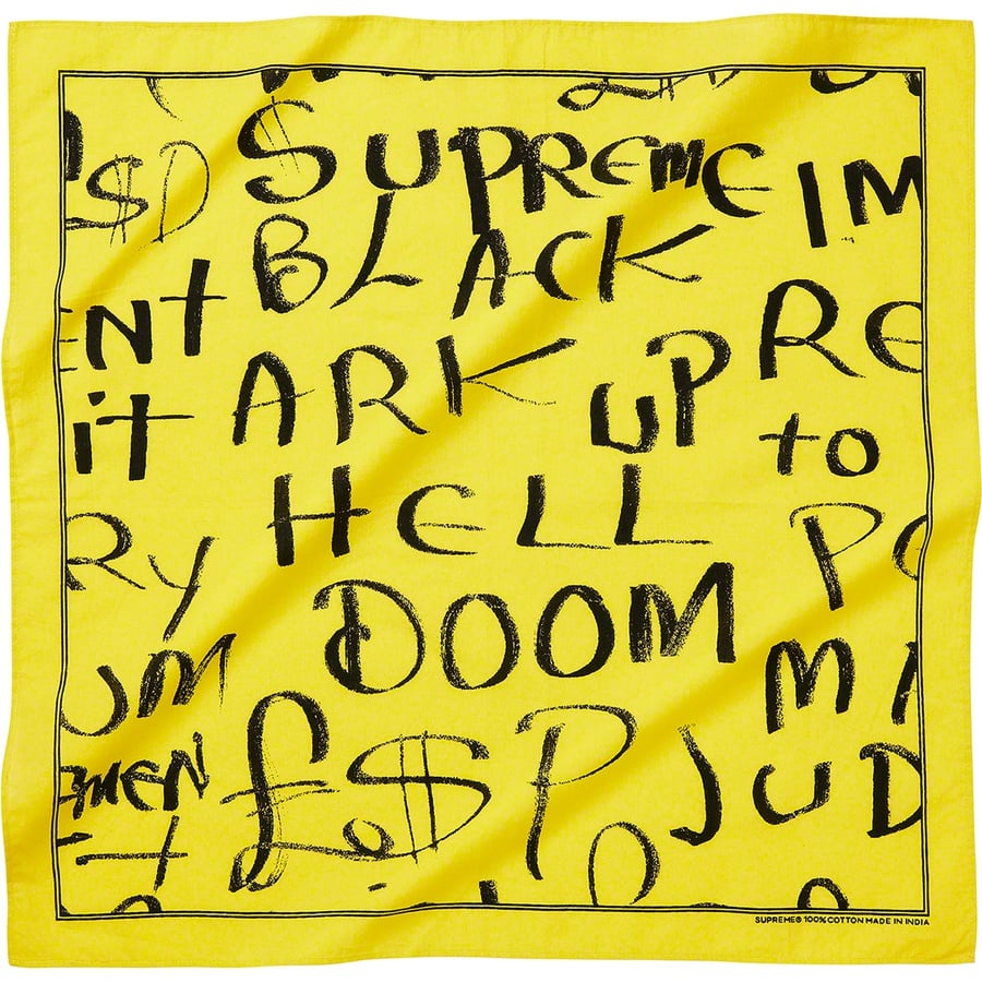 Details on Black Ark Bandana Fluorescent Yellow from fall winter
                                                    2020 (Price is $24)