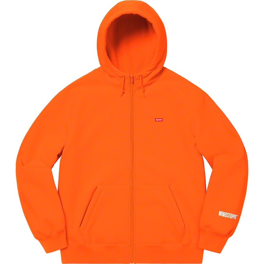 Details on WINDSTOPPER Zip Up Hooded Sweatshirt Orange from fall winter
                                                    2020 (Price is $198)