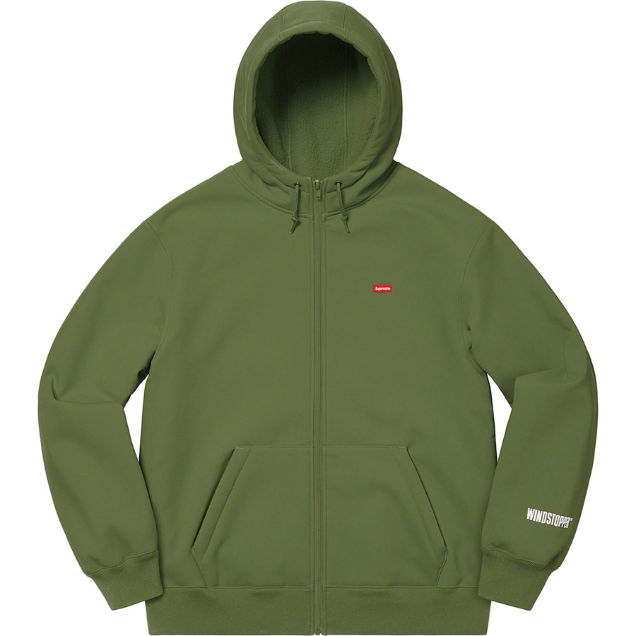 Details on WINDSTOPPER Zip Up Hooded Sweatshirt Dark Olive from fall winter
                                                    2020 (Price is $198)