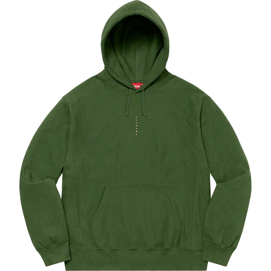 Details on Micro Logo Hooded Sweatshirt Green from fall winter 2020 (Price is $158)
