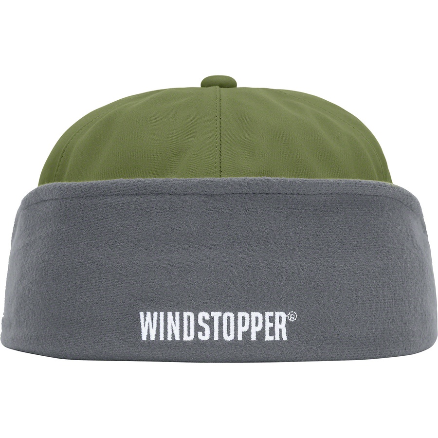 Details on WINDSTOPPER Earflap Box Logo New Era Dark Olive from fall winter 2020 (Price is $58)