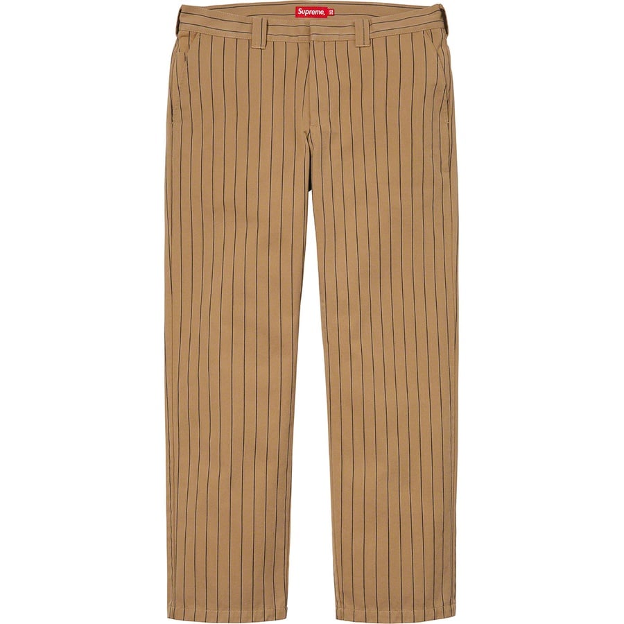 Details on Work Pant Brown Stripe from spring summer
                                                    2021 (Price is $118)