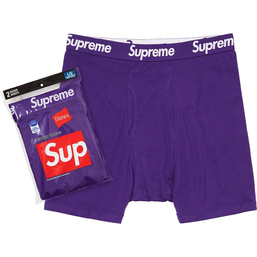 Details on Supreme Hanes Boxer Briefs (2 Pack) Purple from spring summer
                                                    2021 (Price is $28)