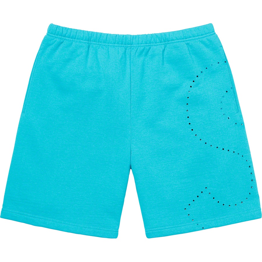 Details on Laser Cut S Logo Sweatshort Cyan from spring summer
                                                    2021 (Price is $118)