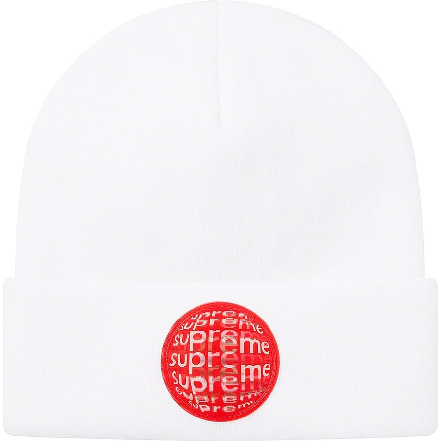 Details on Lenticular Patch Beanie White from spring summer 2021 (Price is $38)