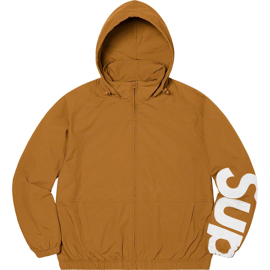 Details on Spellout Track Jacket Dark Gold from spring summer
                                                    2021 (Price is $168)