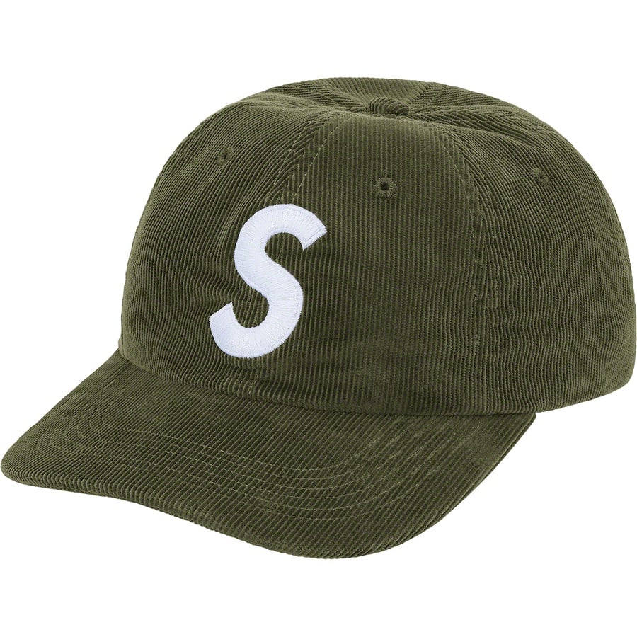 Details on Fine Wale Corduroy S Logo 6-Panel Olive from spring summer
                                                    2021 (Price is $54)