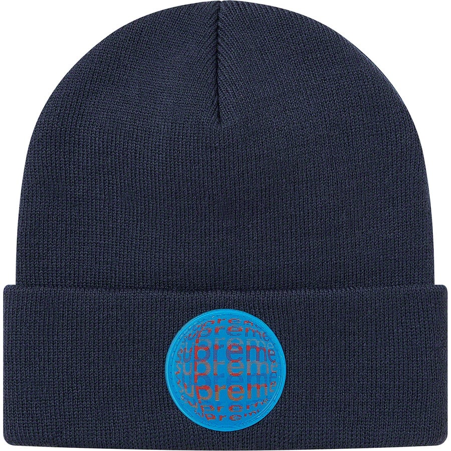 Details on Lenticular Patch Beanie Navy from spring summer
                                                    2021 (Price is $38)