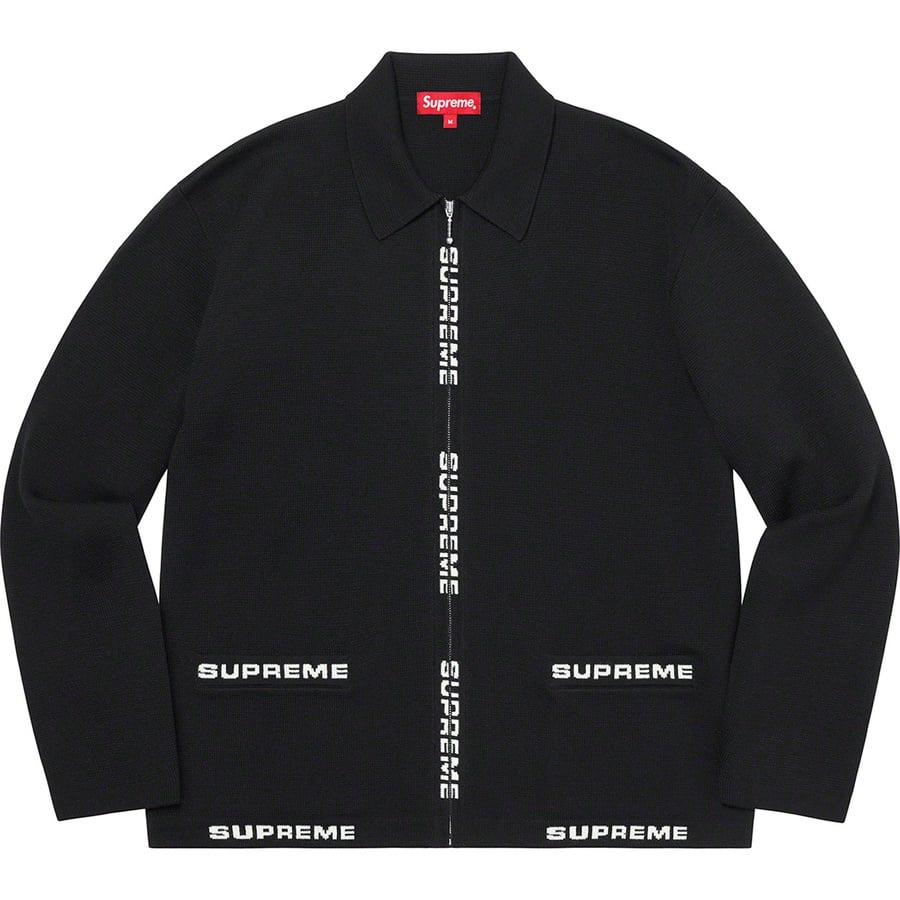 Details on Logo Trim Zip Up Cardigan Black from spring summer
                                                    2021 (Price is $168)