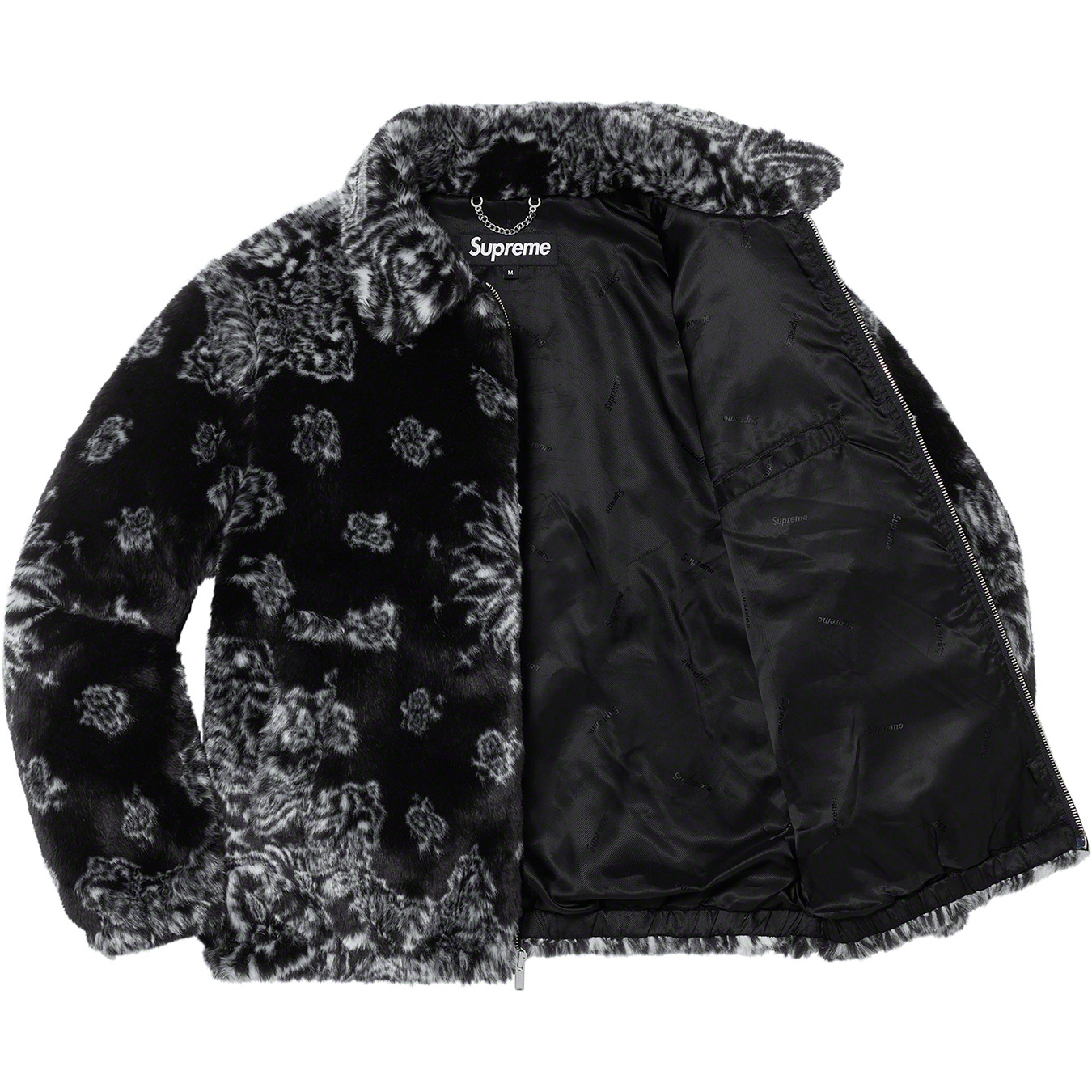 supreme Bandana Faux Fur Bomber Jacket L-