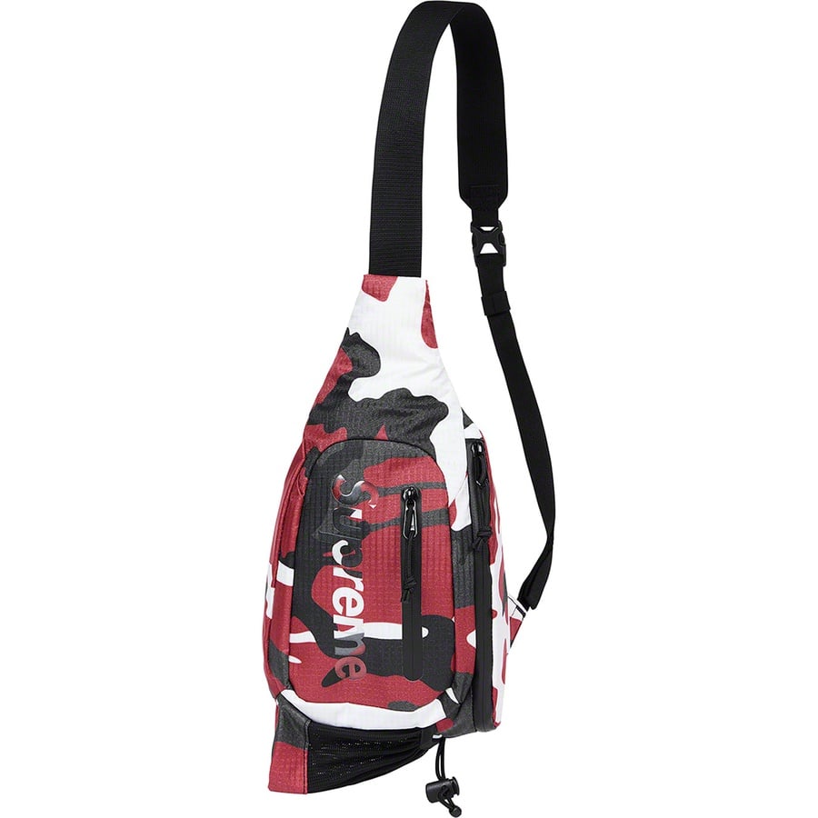 Details on Sling Bag Red Camo from spring summer
                                                    2021 (Price is $78)