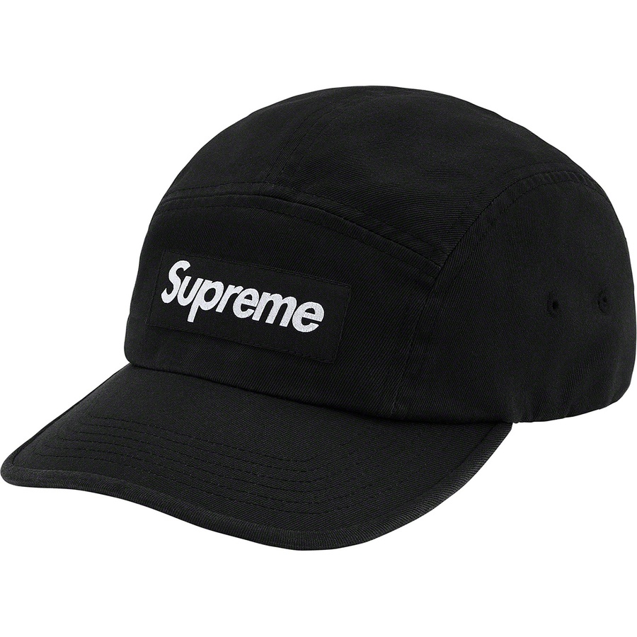 Details on Washed Chino Twill Camp Cap Black from spring summer 2021 (Price is $48)