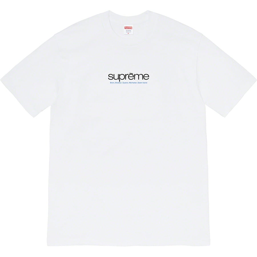 Details on Five Boroughs Tee White from spring summer
                                                    2021 (Price is $38)