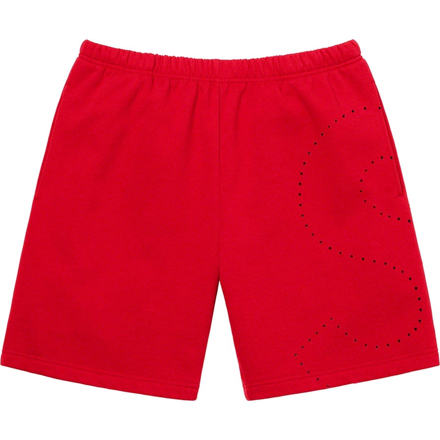 Details on Laser Cut S Logo Sweatshort Red from spring summer
                                                    2021 (Price is $118)