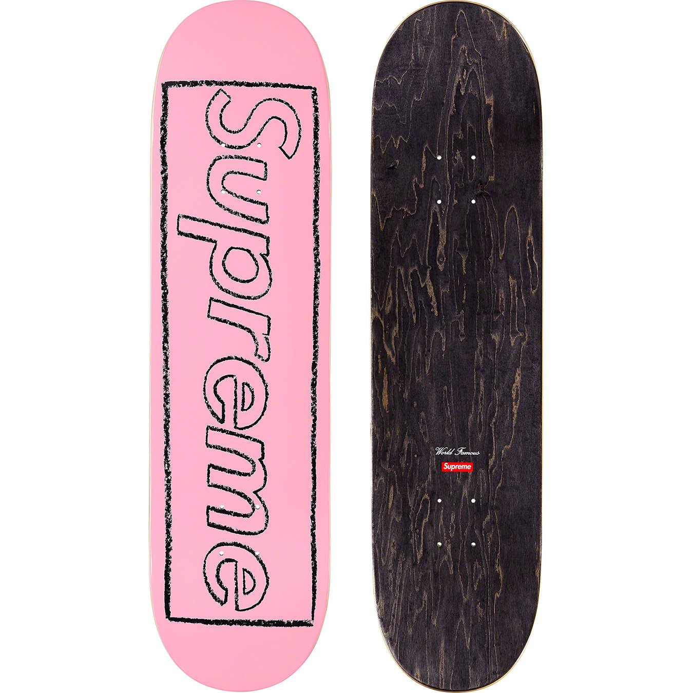 Supreme KAWS Chalk Logo Skateboard "Red"