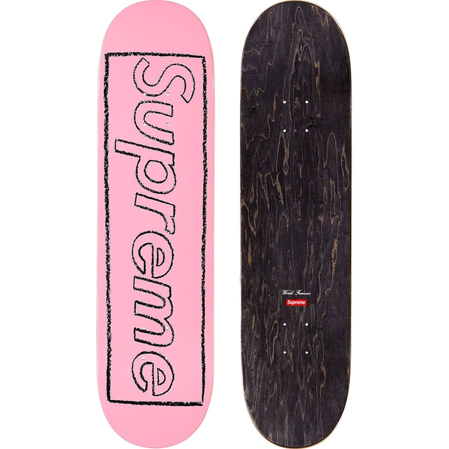 Details on KAWS Chalk Logo Skateboard Pink - 8.25" x 32.125" from spring summer
                                                    2021 (Price is $52)