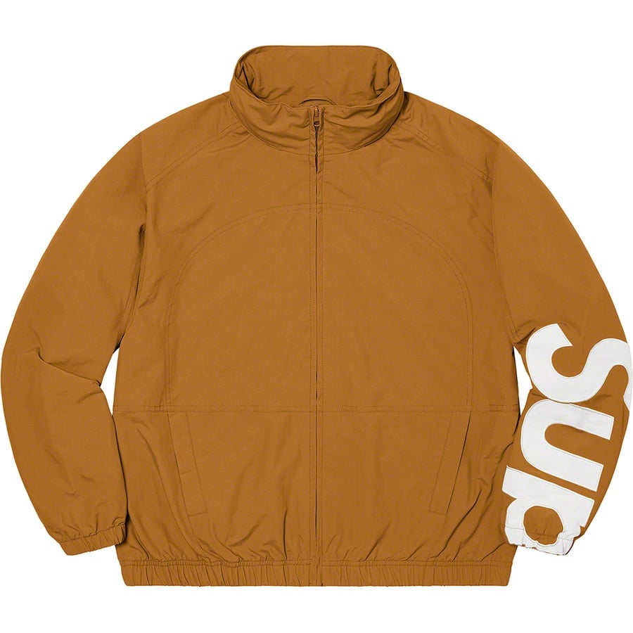 Details on Spellout Track Jacket Dark Gold from spring summer
                                                    2021 (Price is $168)