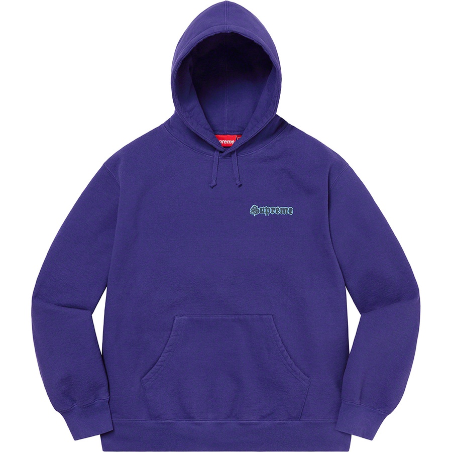 Details on Supreme Love Hooded Sweatshirt Dark Royal from spring summer
                                                    2021 (Price is $168)